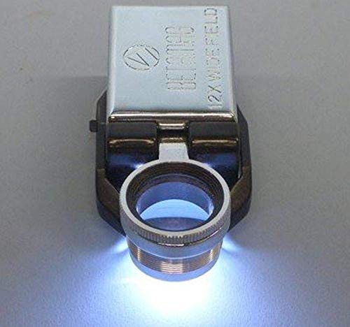 Loupe 12X champ large Beta à double éclairage LED pour contrôle optique de précision
