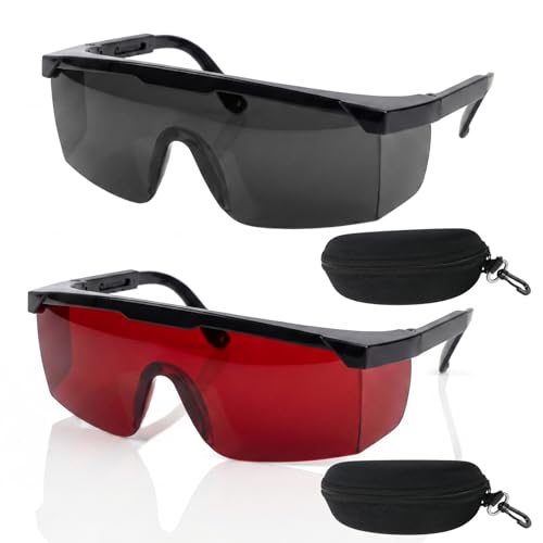 Dexpally 2 Piezas Gafas Proteccion Laser IPL 200nm-2000nm Gafas de Seguridad para Depilacion de Seguro y Trabajo Infrarrojos UV con Estuche