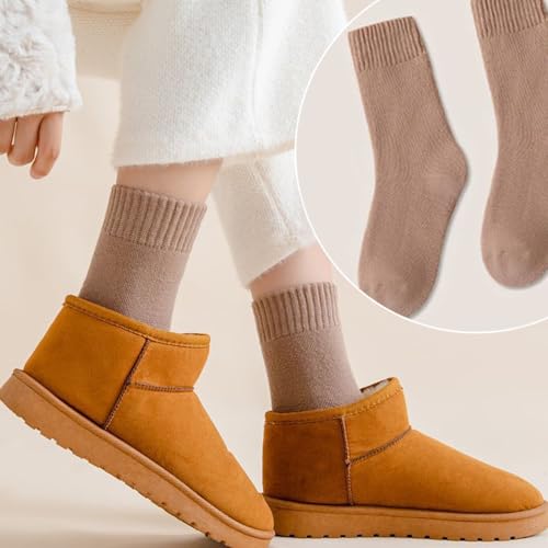 CHUNFO Warm Women Ankle Winter Thermal Boot Socks Cute Christmas Cotton Slipper Crew Sock 6 Pairs4