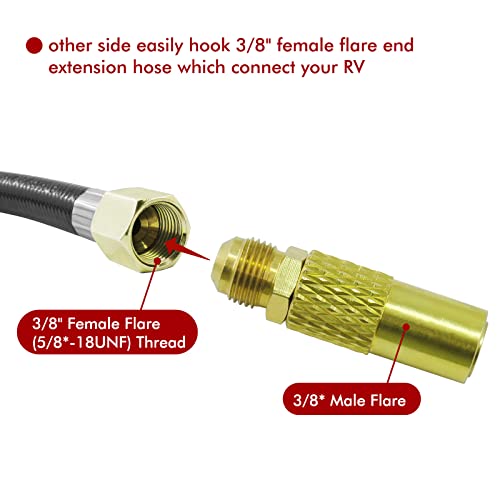MENSI 3/8\" Male Flare Converter Adapter for Coleman Roadtrip LXE Grill to Hook Up RV Propane Extension Hose Roadtrip Grill Series 9949 / 9949A and Some 9941， C001, 5010000743, 9942A5251 - Thumbnail 5