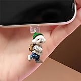Backpack Dog Dust Plug Acrylic Charms for electronic products,Type-C Charging Port Dust Plugs Pendant Compatible with E-Reader Phone Tablet, Gift for Christmas, Birthday, Anniversary Day