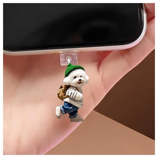 Backpack Dog Dust Plug Acrylic Charms for electronic products,Type-C Charging Port Dust Plugs Pendant Compatible with E-Reader Phone Tablet, Gift for Christmas, Birthday, Anniversary Day