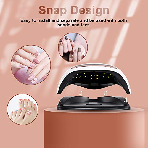 SINZONeu Lampe UV Sèche Ongles, 168W UV LED Séchoir à Ongles Professionnel Automatique, Séchage Rapide, 42 LEDs, Grand LCD Ecran, 4 Minuteries 30/60/90/120s pour Vernis Semi Permanent, Gel et Vernis