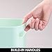 mDesign Bathroom Bin – Rubbish Bin for Bedrooms, Bathrooms, Home or Office – Small Bin for The Home – Mint Green