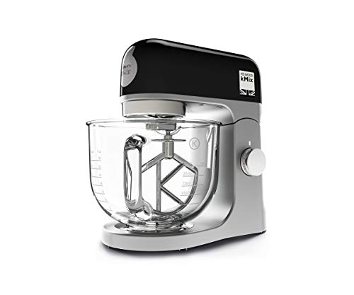 Kenwood kMix Stand Mixer for Baking, Stylish Kitchen Mixer with K-beater, Dough Hook and Whisk, 5L Glass Bowl, 1000 W, Black & FDP65.180SI 2 in 1 Food Processor Multipro... - Image 3