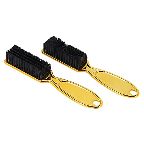 Peine para limpieza de barbero de piel que se desvanece con forma de cabeza de aceite vintage para limpieza tallada, 2 unidades