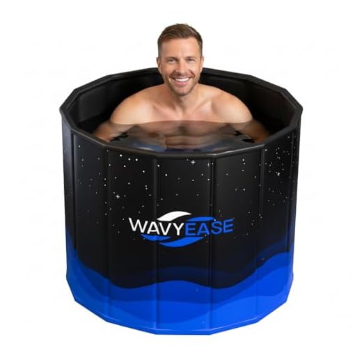 WAVYEASE Portable Bath Tub for Adults -(31.5"L x 26"H) Foldable Cold Plunge Tub for Recovery - Collapsible Soaking Bath Tub for Shower Stall Home SPA - Outdoor Ice Bathtub for Athletes (Black)