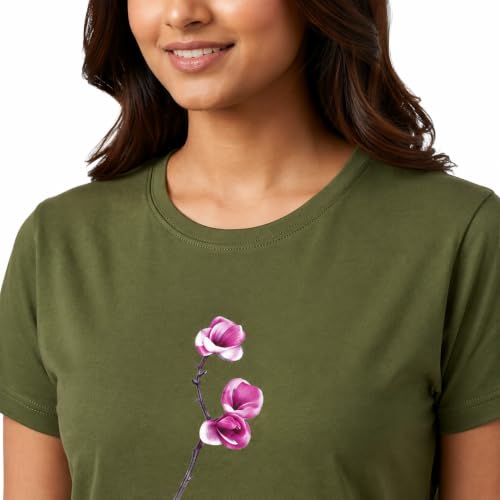 Image of Women's Slim Fit Graphic Printed T-Shirt | Soft 100% Cotton Fabric | Round Neck Half Sleeve Casual Top, Travel & College Pack of 2 Set