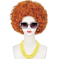 Perruque de princesse tressée marron + collier long rouge marron | Perruque de cheveux synthétiques avec frange pour Halloween, fête, costume quotidien Marron 60 cm Perruque de princesse tressée marron + collier long rouge marron | Perruque de cheveux synthétiques avec frange pour Halloween, fête, costume quotidien Marron 60 cm