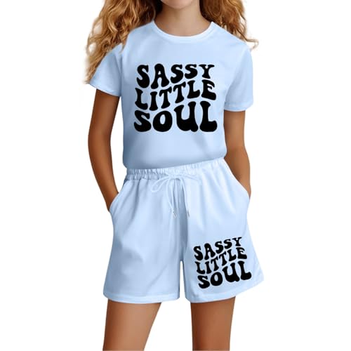 Ensemble fille en coton haut t-shirt manches courtes premium
