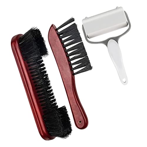 Simhoa Wooden Handle Billiard Pool Table Rail Brush Set For Cleaning Billiards Table , Red 3Pcs #TOP22