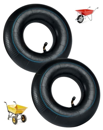 LAOYE 2x Chambre a Air 4.10 3.50-4 pour Diable TR87 Chambre à Air 4.10/3.50-4 Valve Coudée pour Cariot Valve Pliée