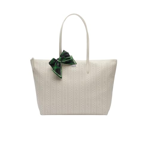 Lacoste Bolsa de compras feminina grande, lapônia com texto perfurado, tamanho único