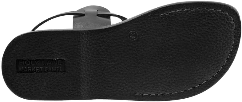 Vista 4 de Holy Land Market Unisex Cuero Genuino Sandalias Bíblicas (Jesús - Yashua) Negro Estilo I