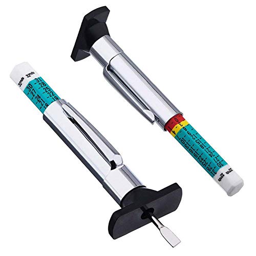 Tyre Tread Depth Gauge UK, 2pcs Smart Color Coded Car Tyre Depth Gauges, Digital Tire Tread Depth Gauges for Car, Truck, Motorcycles, Range 0-25mm