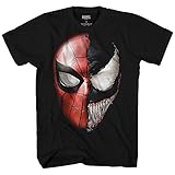 Venom Spidey Faces Spiderman Avengers Villain Comic Book Men’s Graphic T-Shirt (Black, XXXXX-Large)
