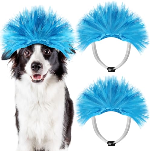 Pelucas divertidas para perros y gatos 2 pcs azul
