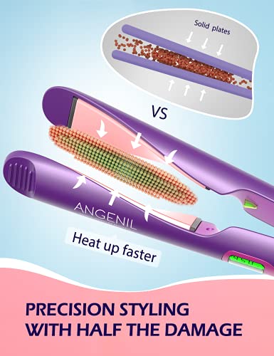 Angenil Professional Ion Flat Iron Curling Iron In One, Hair Straightener And Curler 2 In 1, Dual Voltage Twist Flat Irons With Digital Lcd Display Adjustable Temp For All Hair Types #TOP4