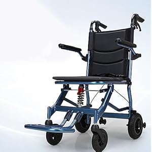 Aluminium handbewogen rolstoel met handremmen, opvouwbare transportrolstoelen, schokabsorberende rolstoelen voor volwassenen, lichtgewicht transportrolstoel, trolleys voor senioren vliegtuigreizen