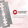 Feather Double Edge Safety Razor Blades - (50 Count) - Platinum Coated Hi-Stainless Steel Razor Blades - Fits Most Safety Razors - Super Sharp for Close Shaves - Japanese Quality #3