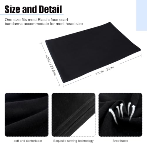 Neck Warmer Snood for Men & Women,Winter Neck Gaiter Fleece Bandana Face Covering Mask Windproof Neck Scarf Neckwear for Outdoor Sports Motorcycle Skiing Running Cycling, Black, One Size