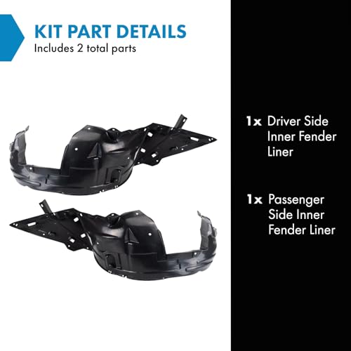 Image of TRQ Front Driver and Passenger Side Inner Fender Liner Set Compatible with 2011-2015 Honda CR-Z