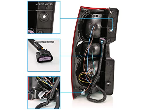 image for AmeriLite OE Style Red Replacement Brake Tail Lights Set for 2007-2014