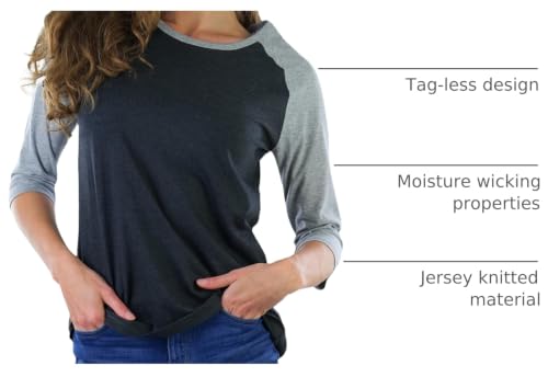 Image of ToBeInStyle Women's Classic Two Color Cotton Baseball T-Shirts