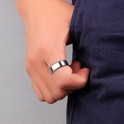 Anel Aliança Prata Masculino Feminino Chanfrado Anatômico 6mm - Anel Para Homens Aço Inox (19)