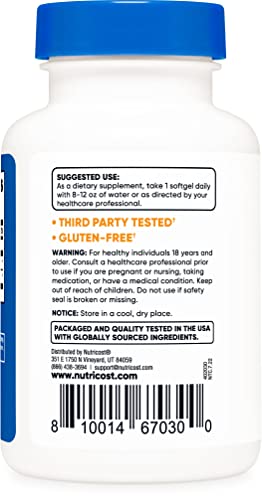 Nutricost Zeaxanthin With Lutein 20Mg, 120 Softgels - Potent, Non-Gmo, Gluten Free #TOP2
