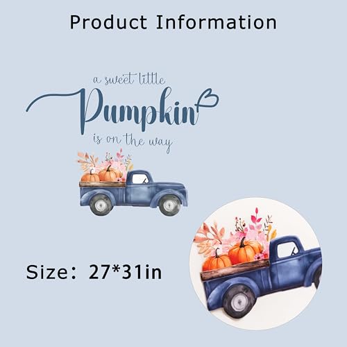 Vinilo decorativo para baby shower con diseño de calabaza azul miniatura 6