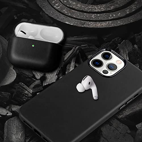 Iphone 13 Pro Leather Case Compatible With Magsafe, Maogoam Upgrade Genuine Vintage Oil Wax Crazy Horse Cowhide Leather Case For Iphone 13 Pro 6.1", Indiana Jones Style, Handcrafted Fully, Black #TOP1