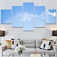 SIGNWIN 5 Panel Canvas Wall Art Modern Art Contemporary Landscape Multicolor Photography Relax/Calm Sky for Home Decorations Ready to Hang - 60