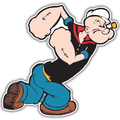 Popeye The Sailor Vynil Car Sticker Decal - Select Size