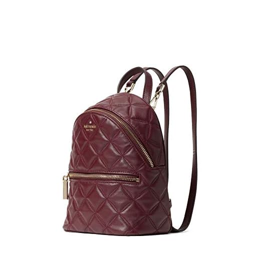Kate Spade New York Natalia Quilted Mini Convertible Backpack Bag in Cherry Wood