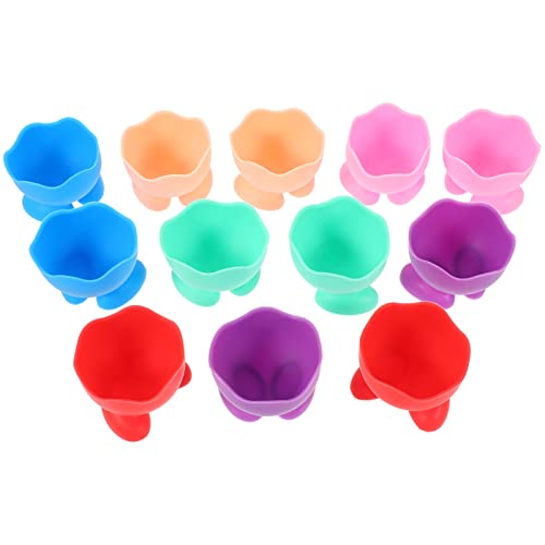 Alipis 12-Pack Cartoon Silicone Breakfast Cups