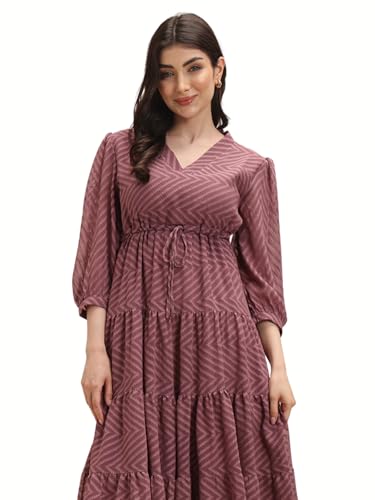 Image of Leriya Fashion Maxi Dress for Women | Western Summer Georgette Stylish A-line Dress for Beach Party Outfits | Western Summer Black One Piece Knee Length Dresses for Woman
