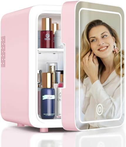 Image of CUTIEWORLD Makeup Fridge for Girl, Light Pink