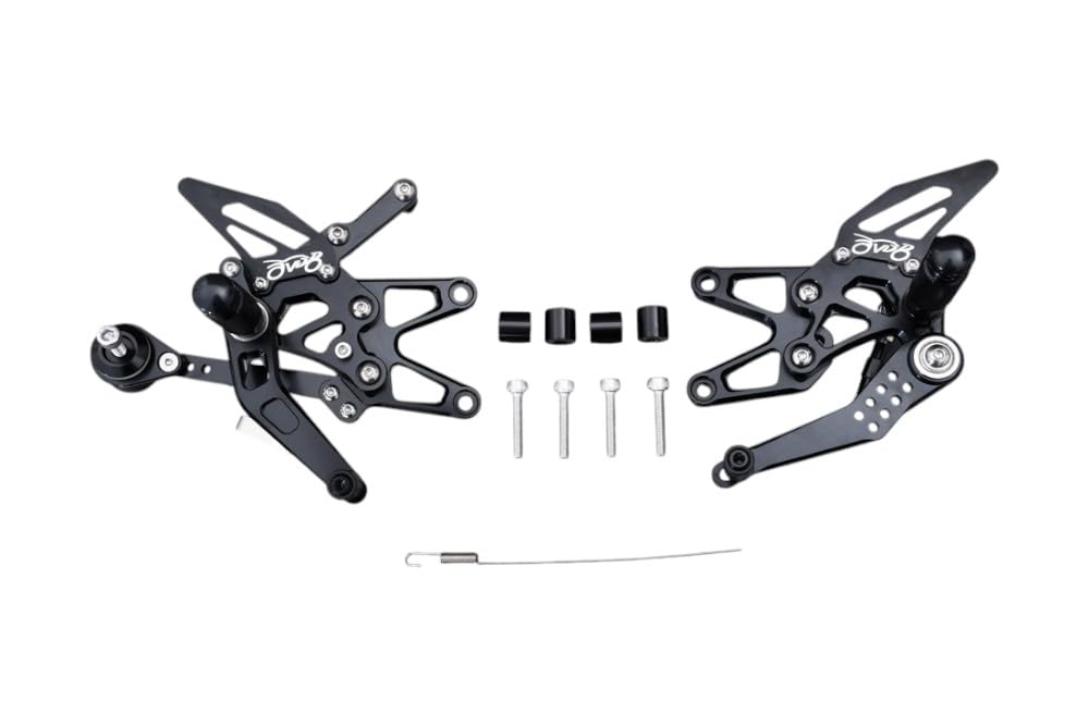 avdb-moto Pedane Arretrate Compatibile con TRIUMPH STREET-TRIPLE 765R 2017-2025, STREET TRIPLE 765 RS 2017-2025, STREET-TRIPLE 765S 2017-2019 (Silver)