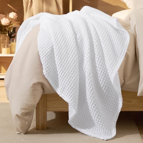 PHF Ultra Soft Waffle Weave Throw Blanket 50"x 60"- Washed