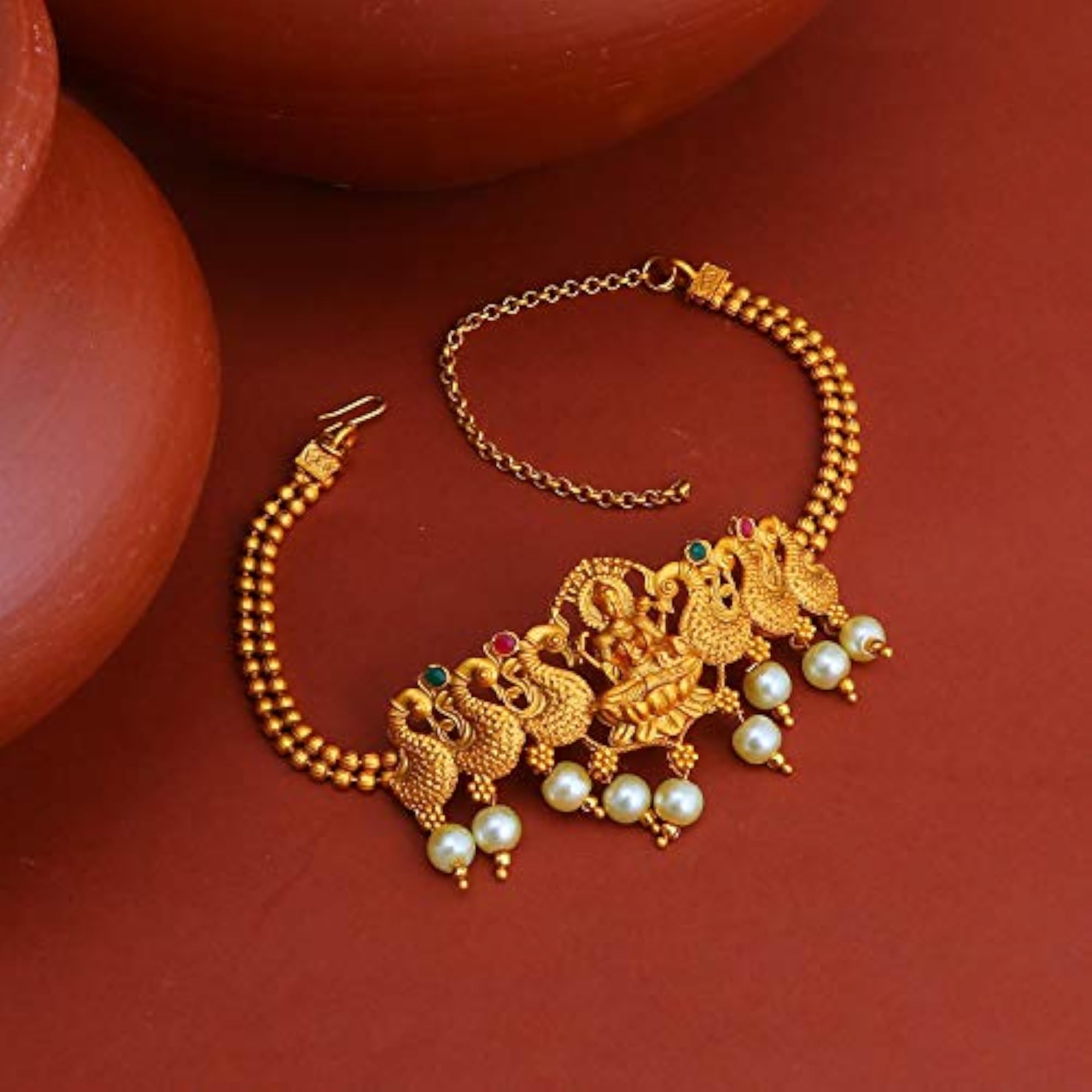 Pearl Plated Goddess Laxmi Bajuband