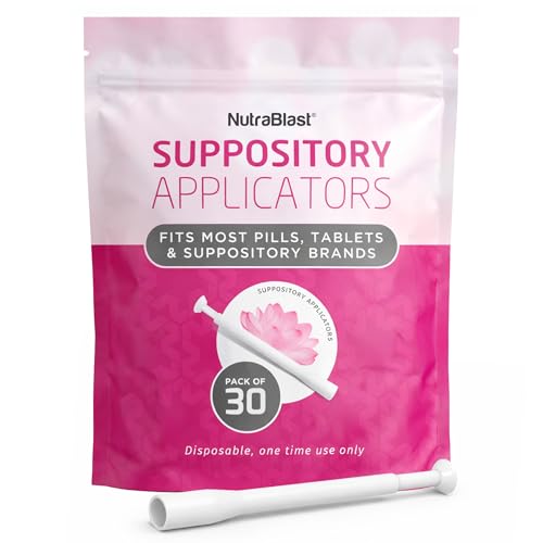 NutraBlast Disposable Suppository Applicators (30-Pack) - Fits Most Brands Pills Tablets and Suppositories - Individually Wrapped