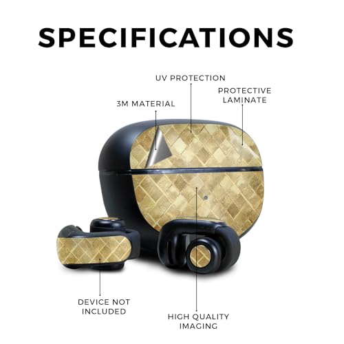 Image of Glossy Glitter Skin Compatible with Bose Ultra Open Earbuds - Gold Tiles - Premium 3M Vinyl Protective Wrap Decal Cover - Easy to Apply | Crafted in The USA by MightySkins