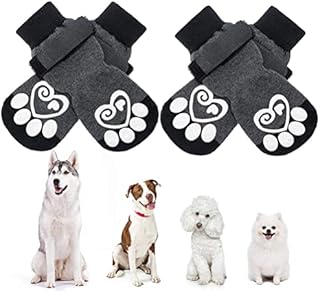 KOOLTAIL Dog Socks Anti-slip Dog Paw Protector Dog Boots 2 Pairs Adjustable Dog Socks For Pet indoor & outdoor Walking