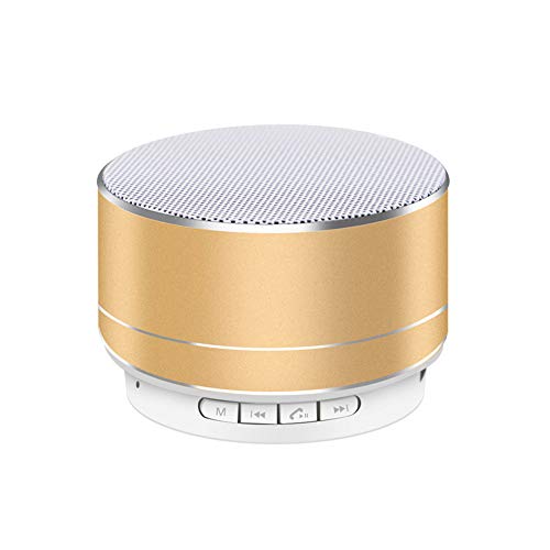 KuanDar Ele Altavoz Bluetooth，Mini Altavoz Bluetooth Portátil，Alcance Bluetooth De Diez Metros，Adecuado para Familias, Al Aire Libre, Gold