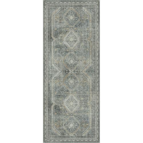 GENIMO 2x10 Non Slip Hallway Runner Rug, Machine Washable, Thin & Low Pile Lightweight for Kitchen, Laundry, Entryway, Bedroom & Living Room
