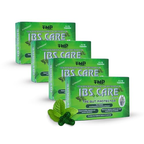 Image of TMP IBS CARE - The Gut Protector | Supports Healthy Digestion - Relieves Constipation, Bloating & Acidity | Dual-Release(Acid Resistance & Sustained Release) - Peppermint Oil Capsules (Pack of 4)