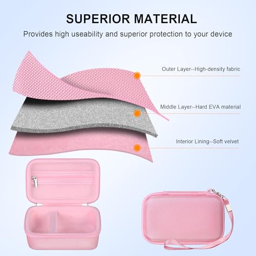 Image of Elonbo Camera Case for Canon PowerShot G7 X Mark III / G7 X Mark II /Canon Powershot SX740 HS / SX730 HS / SX720 HS Digital Camera, Carrying Case with Mesh Pocket fits Cables Battery, Bright pink