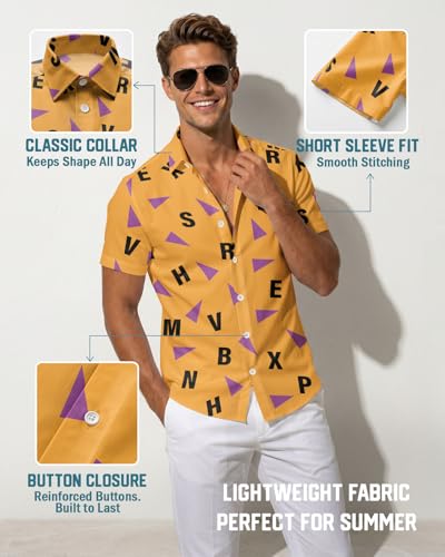 Image of 99TIMORO Fathers Movie Hawaiian Shirt for Men, Characters Button Down Short Sleeve Top, Summer Beach Gifts