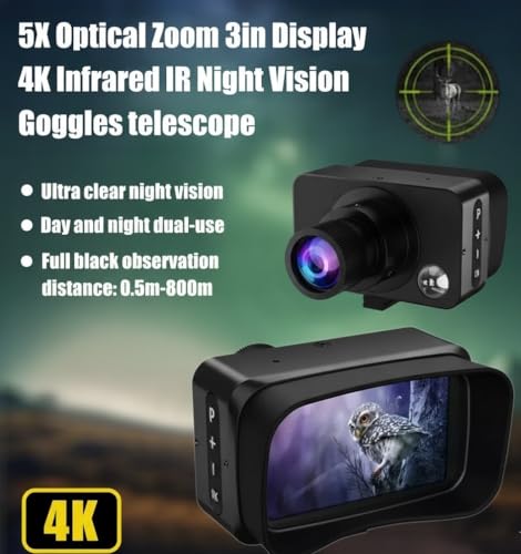 Image of Telescope Monocular Binocular for Long Distance Night Vision, Ultra HD Binocular with Infrared Light for Bird Watching, Wildlife, Safari, Range 2000 Meter, Zoom 10x30, Wide Eyepeice (Medium)